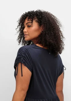 Jerseykleid mit Tunnelzug am Ärmel