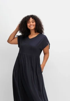 Jerseykleid mit Tunnelzug am Ärmel