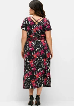 Jerseykleid mit Zierbändern im Rücken