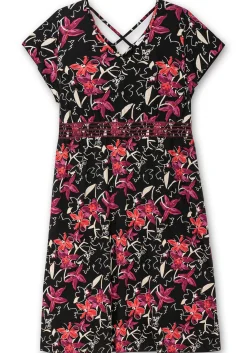 Jerseykleid mit Zierbändern im Rücken