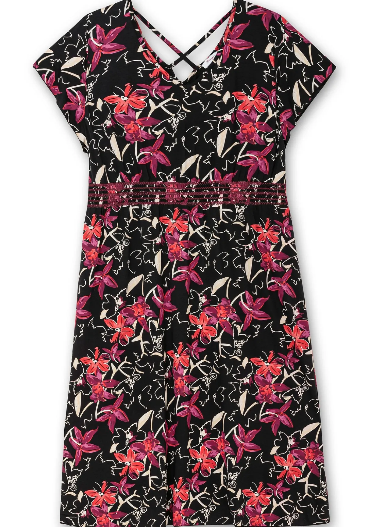 Jerseykleid mit Zierbändern im Rücken