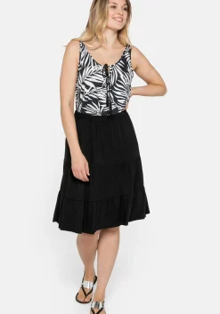 Jerseyrock mit Gummibund und stufigen Volants