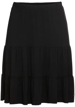 Jerseyrock mit Gummibund und stufigen Volants