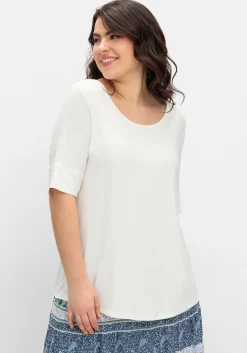 Jerseyshirt mit abgerundetem Saum