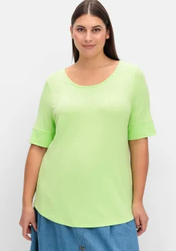 Jerseyshirt mit abgerundetem Saum