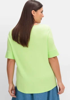 Jerseyshirt mit abgerundetem Saum