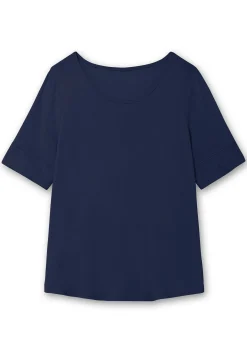 Jerseyshirt mit abgerundetem Saum