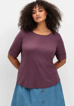 Jerseyshirt mit abgerundetem Saum