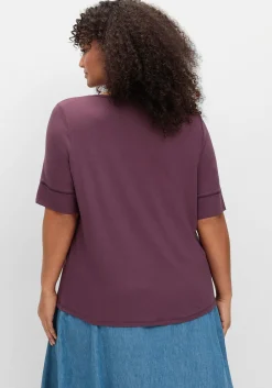 Jerseyshirt mit abgerundetem Saum