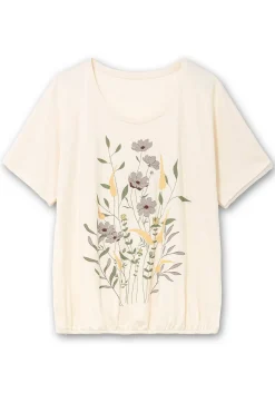 Jerseyshirt mit Blumen-Frontprint