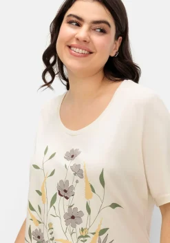 Jerseyshirt mit Blumen-Frontprint