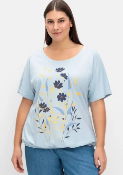 Jerseyshirt mit Blumen-Frontprint