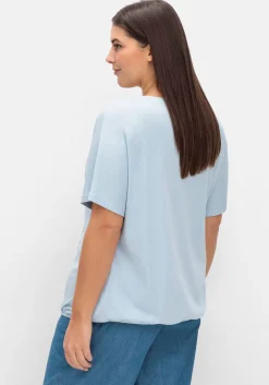 Jerseyshirt mit Blumen-Frontprint