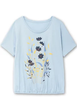 Jerseyshirt mit Blumen-Frontprint