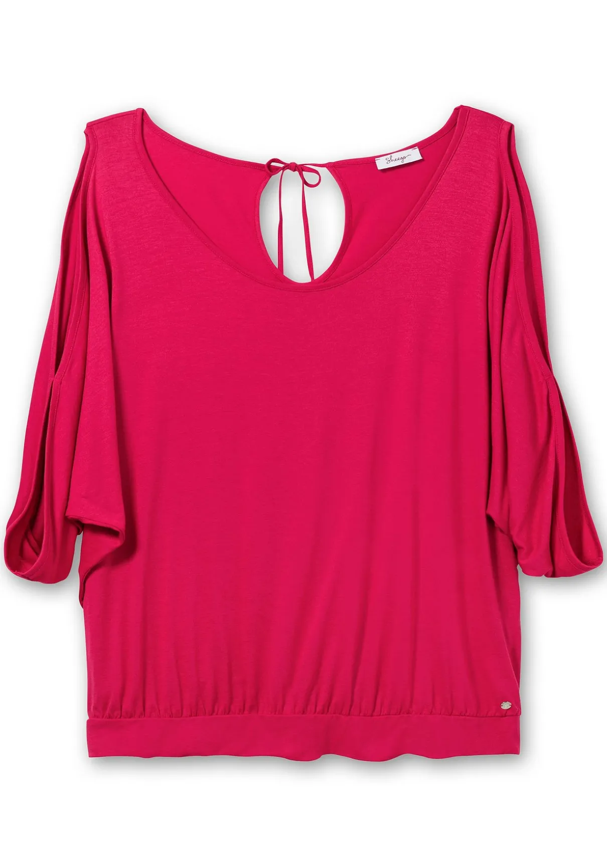 Jerseyshirt mit geschlitzten Fledermausärmeln