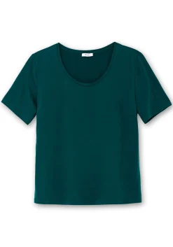 Jerseyshirt mit Rundhalsausschnitt, leicht tailliert