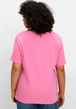 Jerseyshirt mit Rundhalsausschnitt, leicht tailliert