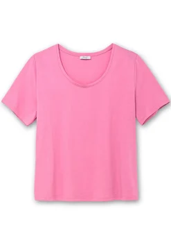 Jerseyshirt mit Rundhalsausschnitt, leicht tailliert