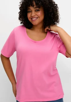 Jerseyshirt mit Rundhalsausschnitt, leicht tailliert