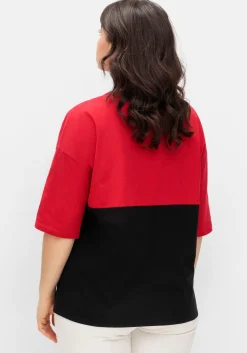 Jerseyshirt mit Stehkragen und Wordingprint