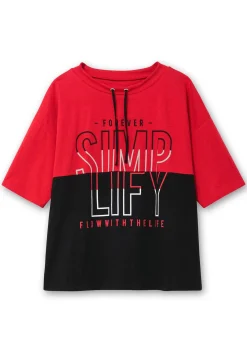 Jerseyshirt mit Stehkragen und Wordingprint