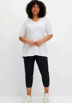 Jerseyshirt mit V-Ausschnitt, leicht tailliert