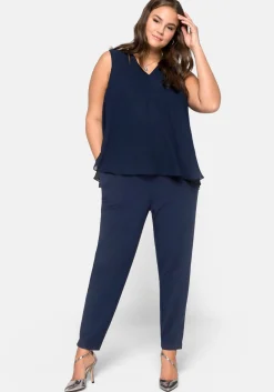 Jumpsuit im Lagenlook mit Chiffon-Oberteil