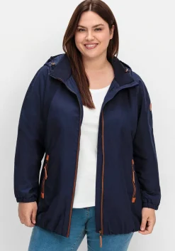 Kapuzenjacke aus Microfaser, mit Kontrastdetails