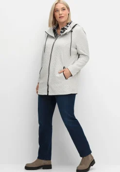 Kapuzenjacke in gesteppter Jacquard-Qualität