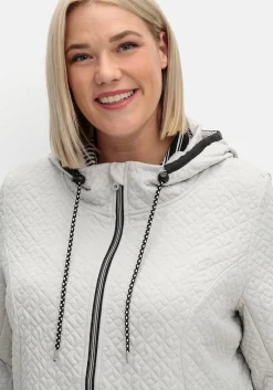 Kapuzenjacke in gesteppter Jacquard-Qualität