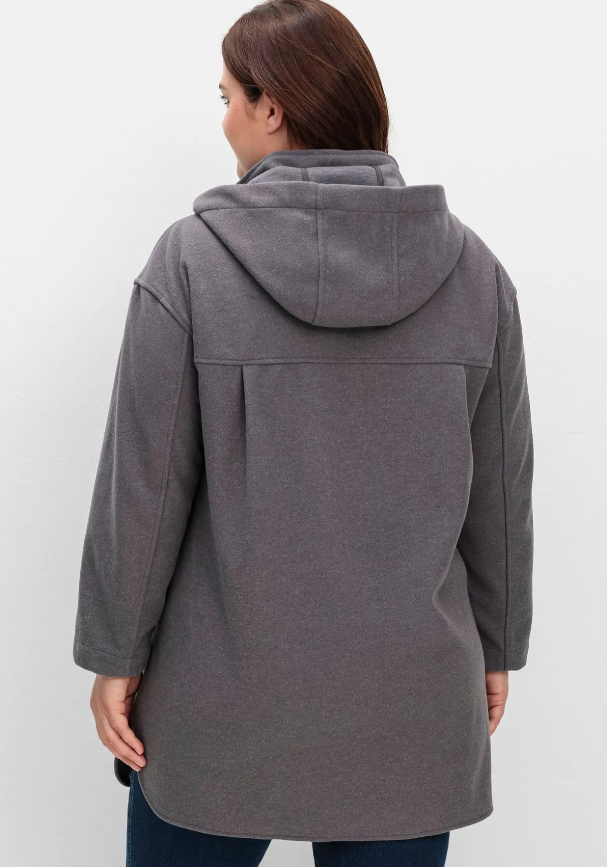 Kapuzenjacke mit Stehkragen und Reißverschluss