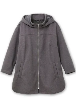 Kapuzenjacke mit Stehkragen und Reißverschluss