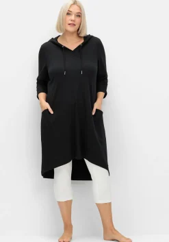 Kapuzenkleid mit Vokuhila-Saum, aus Interlock