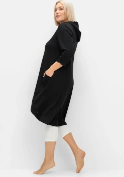 Kapuzenkleid mit Vokuhila-Saum, aus Interlock
