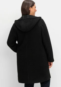 Kapuzenmantel in kuscheliger Bouclé-Qualität