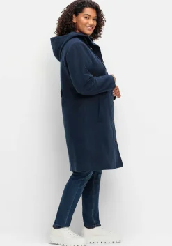 Kapuzenmantel in leichter A-Linie, mit hoher Taille