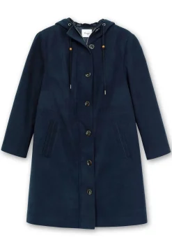 Kapuzenmantel in leichter A-Linie, mit hoher Taille