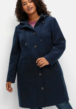 Kapuzenmantel in leichter A-Linie, mit hoher Taille