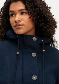 Kapuzenmantel in leichter A-Linie, mit hoher Taille