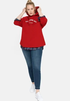 Kapuzensweatshirt mit Frontdruck, in A-Linie