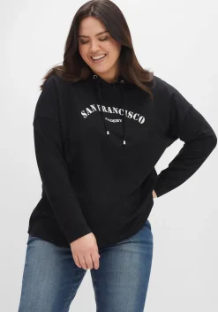 Kapuzensweatshirt mit Frontdruck, in A-Linie