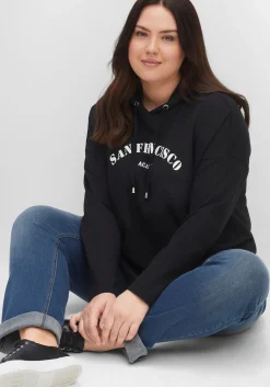 Kapuzensweatshirt mit Frontdruck, in A-Linie