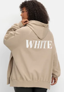 Kapuzensweatshirt mit Wordingprint vorn und hinten