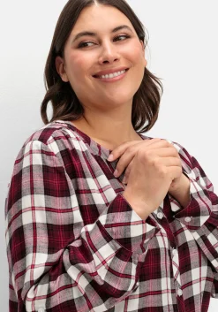 Karierte Bluse mit Rundhalsausschnitt
