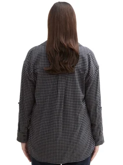 Karierte Flanell-Tunika mit Hemdkragen