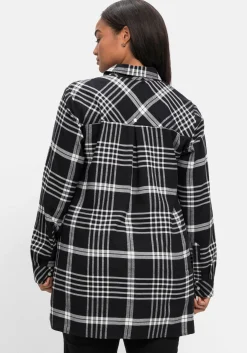 Karierte Hemdbluse in Longform