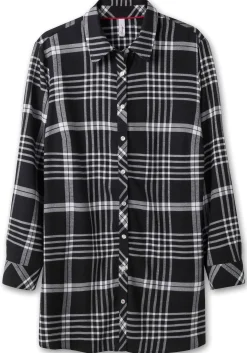 Karierte Hemdbluse in Longform