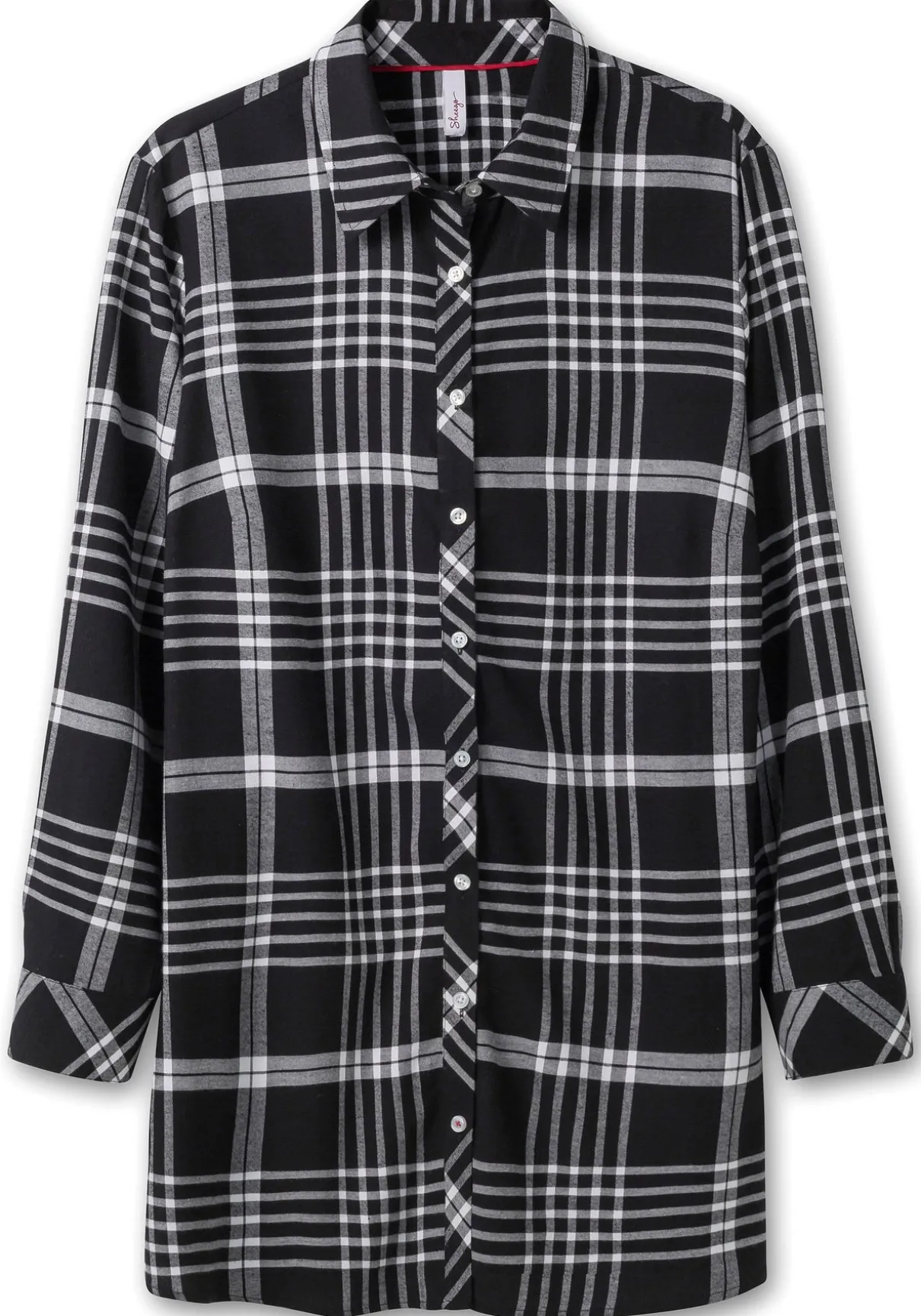 Karierte Hemdbluse in Longform