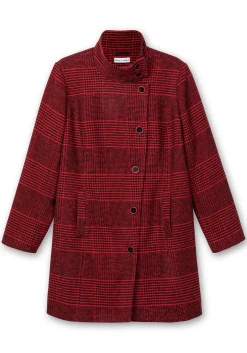 Karierte Jacke in Wolloptik und leichter A-Linie