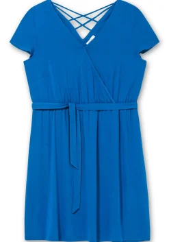 Kleid in Wickeloptik mit raffiniertem Rückenausschnitt